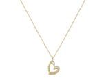 Kette mit Anhänger AMOR "Herz-Motiv", gelbgoldfarben, weiß, Halsketten, Damen, Silber 925 (Sterlingsilber), L: 45 B: 1mm, mit Zirkonia (synth.), B:1mm