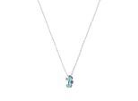 Kette mit Anhänger PRINZESSIN LILLIFEE "Seepferdchen-Motiv", silberfarben, blau, Halsketten, Mädchen, Silber 925 (Sterlingsilber), L: 38 B: 1,2mm, mit Zirkonia (synth.), B:1,2mm