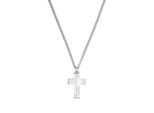 Kette mit Anhänger TOM TAILOR "Kreuz-Motiv", silber (edelstahlfarben), Halsketten, Herren, Edelstahl, L: 50 B: 3,8mm, B:3,8mm