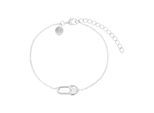 Silberarmband TOM TAILOR "Sicherheitsnadel-Optik", silber (silberfarben, weiß, weiß), Armbänder, Damen, 20cm, Silber 925 (Sterlingsilber), Silberarmband, mit Zirkonia (synth.)