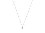Kette mit Anhänger TOM TAILOR "Solitär-Optik", silberfarben, weiß, Halsketten, Damen, Silber 925 (Sterlingsilber), L: 45 B: 1,2mm, mit Zirkonia (synth.), B:1,2mm