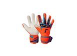 Torwarthandschuhe REUSCH "Attrakt Gold X NC", Damen, Gr. 8, orange, blau, 28% Polyester, 5% Polyamid, 59% Latex, 3% Synthetik, Handschuhe, mit mit Full Strap-Verschluss