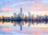 Fototapete LIVING WALLS "Designwalls Skyline New York 1", bunt (bunt, grau, gelb), B:3,5m L:2,55m, Vlies, Tapeten, Vlies, Wand, Schräge, Decke