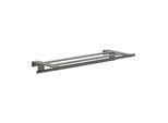 hansgrohe AddStoris S Handtuchablage 41781340 mit Handtuchhalter, Wandmontage, brushed black chrome