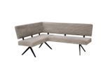 Livetastic Eckbank, Grau, Metall, Textil, 5-Sitzer, L-Form, 190x150 cm, Esszimmer, Bänke, Eckbänke