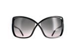 Tom Ford vlinder dames glanzende zwarte rookgradiënt ft0943 jasmin zonnebril