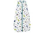 Babyschlafsack SCHLUMMERSACK "Schlafsack ohne Füßen 0.5 Tog" Gr. 110, grau (dinosaurier), Schlafsäcke, Baby, L: 110cm, Obermaterial: 50% Baumwolle CO(Bio). 50% Viskose CV., L:110cm