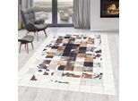 Teppich AYYILDIZ TEPPICHE "FIESTA 4306", weiß, B:80cm H:6mm L:150cm, Polyester, Teppiche, Teppich, Pflegeleicht / Moderner Fell Look