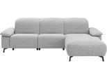 Ecksofa MUSTERRING "MR 370, intelligenter Komfort im modernen Design", grau (silber), B:280cm H:83cm T:180cm, 100% Polyester, Sofas, Ecksofa, Optionale Relaxfunktion, flexible Kopfteile & klappbare Armlehnen