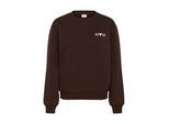 Strickpullover KAFFE "Sweatshirt KAmom", Damen, Gr. M, braun (coffee bean, turtledove emb.), Obermaterial: 85% Baumwolle CO. 15% Polyester PES., Pullover Strickpullover