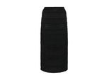Midirock KAFFE "Rock KAanne", Damen, Gr. XL, schwarz (schwarz deep), Obermaterial: 55% Baumwolle CO. 42% Nylon NY. 3% Elasthan EL., Röcke