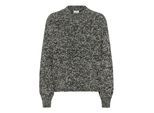 Strickpullover KAFFE "Strickpullover KAesme", Damen, Gr. XS, schwarz chalk knit, Obermaterial: 70% Baumwolle CO. 18% Polyacryl PAN. 12% Polyester PES., Pullover Strickpullover
