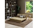Daybett KARUP DESIGN "Roots Sofa Bed, Schlafsofa,, Bettfunktion, FSC-Massivholz", grün (olive grün), B:140cm H:85cm, Bezug: 80% Baumwolle, 20% Polyester, Daybetten, Daybett, Inkl. Futonmatratze, Made in Europe, langlebig, B: 140 oder 160 cm