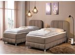 Boxbett HOME AFFAIRE "Abtenau inkl. Topper", hellbraun, B:107cm L:207cm, Komplettbetten, Boxbett, Boxbett, inkl. Topper