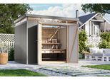 Gerätehaus KARIBU "Titanium 3", grau (graualuminium), Metall, Gerätehäuser, Gerätehaus, Made in Germany