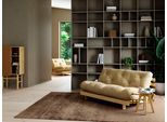 Daybett KARUP DESIGN "Roots Sofa Bed, Schlafsofa,, Bettfunktion, FSC-Massivholz", grau (dunkelgrau), B:160cm H:85cm, Bezug: 80% Baumwolle, 20% Polyester, Daybetten, Daybett, Inkl. Futonmatratze, Made in Europe, langlebig, B: 140 oder 160 cm