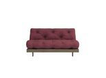 Daybett KARUP DESIGN "Roots Sofa Bed, Schlafsofa,, Bettfunktion, FSC-Massivholz", rot (bordeaux), B:160cm H:85cm, Bezug: 80% Baumwolle, 20% Polyester, Daybetten, Daybett, Inkl. Futonmatratze, Made in Europe, langlebig, B: 140 oder 160 cm