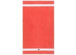 Badetuch LACOSTE "LCASUAL", papaye, B:90cm L:150cm, Frottier, Obermaterial: 100% Baumwolle, Handtücher, Badetuch, mit Label-Applikationen