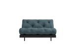 Daybett KARUP DESIGN "Roots Sofa Bed, Schlafsofa,, Bettfunktion, FSC-Massivholz", blau (petrol blau), B:140cm H:85cm, Bezug: 80% Baumwolle, 20% Polyester, Daybetten, Daybett, Inkl. Futonmatratze, Made in Europe, langlebig, B: 140 oder 160 cm