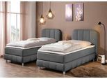 Boxbett HOME AFFAIRE "Abtenau inkl. Topper", anthrazit, B:107cm L:207cm, Komplettbetten, Boxbett, inkl. Topper