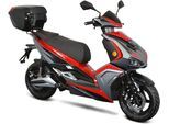 E-Motorroller GT UNION "e-Striker 45", schwarz (schwarz, rot, schwarz), Elektromotorroller, 45 km/h, Bosch-Motor, B:72cm H:118cm L:184cm