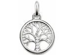 Kettenanhänger THOMAS SABO "Lebensbaum-Design", silberfarben, weiß, weiß, Schmuckanhänger, Damen, Silber 925 (recycelt), 1,46 g, Kettenanhänger, mit Zirkonia