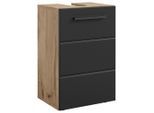 Mid.you Waschbeckenunterschrank, Schwarz, Eiche, Kunststoff, 1 Fächer, 40x60x31 cm, stehend, Badezimmer, Badezimmerschränke, Waschbeckenunterschränke