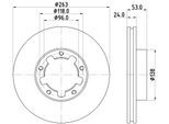 HELLA Bremsscheibe PRO 8dd355115221 263mm 24mm für INFINITI