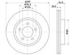 HELLA Bremsscheibe 8dd355117221 297mm 26mm für Chrysler DODGE