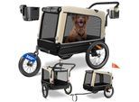 KESSER® Hundeanhänger Boxer 3-in-1 Hundebuggy & Jogger Fahrradanhänger groß ca. 240 Liter Volumen, gefedert, 360° Grad Vorderrad, 600D Oxford Canvas, SmartSpace Concept, maximale Belastbarkeit: 40 kg