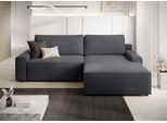 Ecksofa TRENDMANUFAKTUR "Challenge, Schlafsofa mit Bettkasten, Couch in L-Form, Breite 245 cm", grau (anthrazit), B:246cm H:98cm T:168cm, 100% Polyester, Sofas, Ecksofa, Recamiere beidseitig montierbar, auch in trendigem Cordstoff