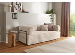 Schlafsofa HOMSY BY ANA JOHNSON "Folda Dauerschläfer, B: 206 cm, Liegefl. 181x198 cm", hellbeige, B:206cm H:72cm T:94cm, Sofas, Schlafsofa, mit Bett-/Schlaffunktion, inkl. 1x Zierkissen, Tonnentaschenfederkern