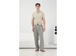 Heren Midden Taille Brede Pijpen Geplooide Broek