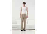 Geruite Rechte Broek met Elastiche Taille