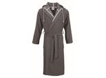 Unisex-Bademantel CARL ROSS "wash&wear" Gr. L, eucalyptus, platin, L:130cm, Baumwoll-Mix, Hausmäntel, Unisex-Bademantel, Kapuze