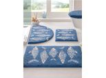 Badematte GRUND Gr. 4, blau, beige, rechteckig (70cm x 120cm ), 1 Stk., Badematten, Badematte