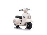 Moni Kinder Elektromotorrad Vespa GTS Super Sport, Roller, Frontleuchten, Hupe weiß