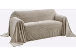 Bettüberwurf HEINE HOME Gr. 3, beige (hellbraun), B:250cm L:220cm, 100% Polyester, Tagesdecken, Bettüberwurf