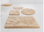 Badematte GRUND "Melos, Badvorleger, Badezimmer Teppich, sehr weich" Gr. 2, beige (sand), H:27mm, Kunstfaser, Badematten, Badematte, melierte Optik, sehr weicher Flor, Melange-Effekt, Made in Europe