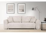 3-Sitzer INOSIGN "BEATRICE, B: 250 cm - wahlweise mit Bettfunktion", beige (creme), B:250cm H:92cm T:107cm, 100% Polyester, Sofas, u. Bettkasten, incl. 2 Zierkissen