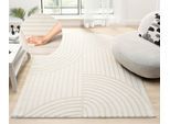 Teppich S.OLIVER "Cilla, besondere Form, modernes Design, dichte Qualität", beige (creme), B:60cm H:11mm L:90cm, Kunstfaser, Teppiche, Teppich, Woll-Look, Skandi, Boho, leichter Glanz, Wohnzimmer, Schlafzimmer