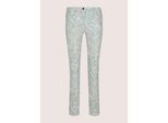 Chinos MADELEINE "Druckhose Baumwollhose mit floralem Print", Damen, Gr. 21, N + K Gr, weiß (weiß, wildrose, mint), Obermaterial: 68% Baumwolle CO. 29% Polyester PES. 3% Elasthan EL., Modern, schmal, Hosen, Allover-Print