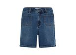 Shorts KAFFE "Jeansshorts KAbrook", Damen, Gr. 33, N-Gr, blau (medium blau denim), Obermaterial: 75% Baumwolle CO. 13% Viskose CV. 10% Polyester PES. 2% Elasthan EL., Hosen Shorts