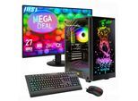 GAMEMAX Gaming-PC-Komplettsystem "MegaDeal Rockstar 2826 AMD Ryzen 7 5700X 16GB 480GB SSD RTX 5060", Energieeffizienz: D (A-G), schwarz, Microsoft Windows 11 Home (64 Bit), 16 GB RAM 480 GB SSD, Computer_Komplettsysteme, Windows 11 + MSI PRO MP272L LCD-Monitor, 68,6cm (27")