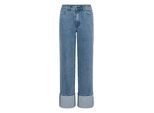 Regular-fit-Jeans KAFFE "Jeans KAvallis", Damen, Gr. 44, N-Gr, blau (blau washed denim), Obermaterial: 99% Baumwolle CO. 1% Elasthan EL., Jeans