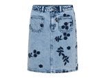 Jeansrock KAFFE "Denimrock KAbabena", Damen, Gr. 38, blau (blau denim w, navy flower emb.), Obermaterial: 95% Baumwolle CO. 5% Polyester PES., Röcke Jeansrock
