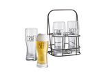 Gläser-Set, transparent, B:18,5cm H:24cm, Glas, Metall, Trinkgefäße