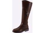 Stiefel HEINE, Damen, Gr. 39, braun, Synthetik, Schuhe Stiefel