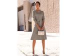 Jerseykleid LADY "Jersey-Kleid", Damen, Gr. 20, Kurzgrößen, taupe, meliert, Jersey, 76% Viskose, 24% metallisierte Fasern, knielang, Rundhals, Kleider Jerseykleid