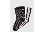 Socken WÄSCHEPUR, Damen, Gr. 2/39, schwarz, elfenbein, 80% Baumwolle, 18% Polyamid, 2% Elasthan, Socken Socken